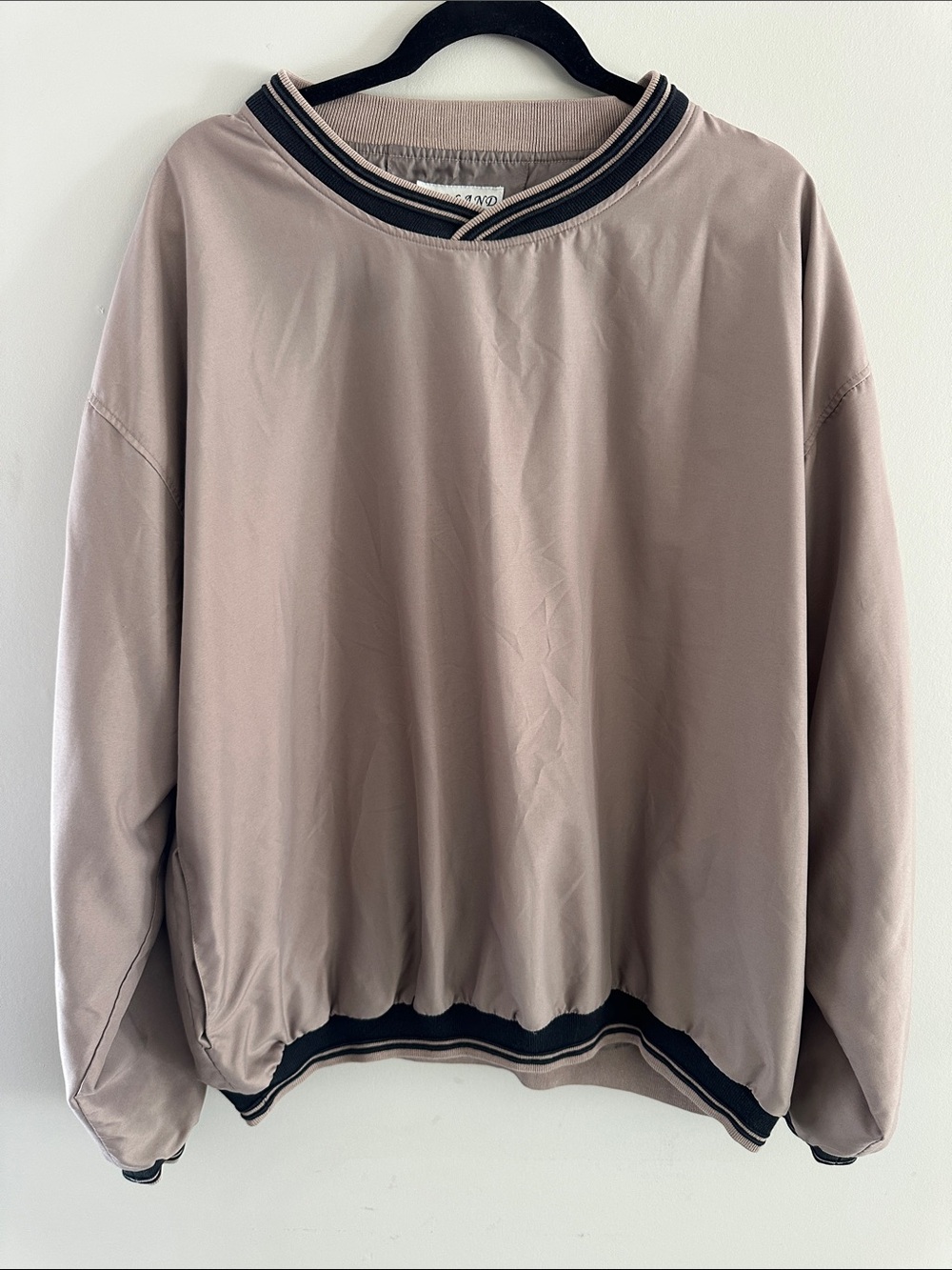 Men's Taupe Windbreaker Pullover